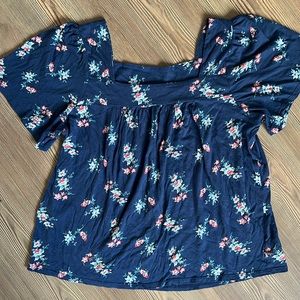 Lucky Brand Square Neck Shirt/Top Size XL